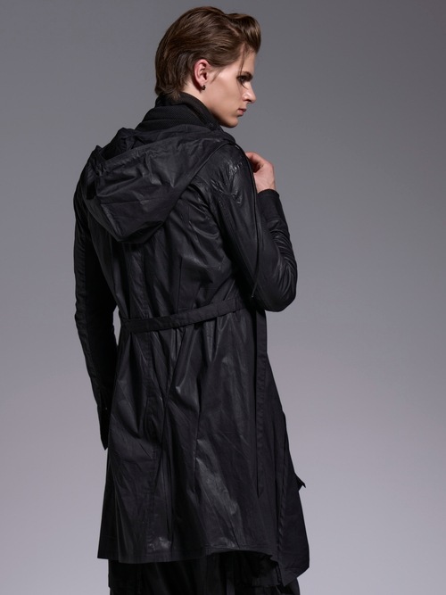 (ͽ���ʡ�6��7������ͽ��/kiryuyrik������奦����奦/Coating Lawn Flare Hoodie Coat/BlackCoating