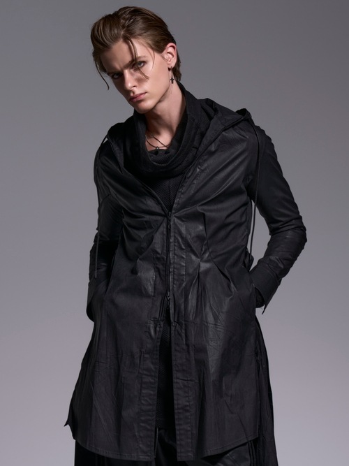 (ͽ���ʡ�6��7������ͽ��/kiryuyrik������奦����奦/Coating Lawn Flare Hoodie Coat/BlackCoating