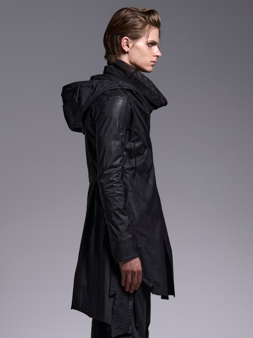 (ͽ���ʡ�6��7������ͽ��/kiryuyrik������奦����奦/Coating Lawn Flare Hoodie Coat/BlackCoating