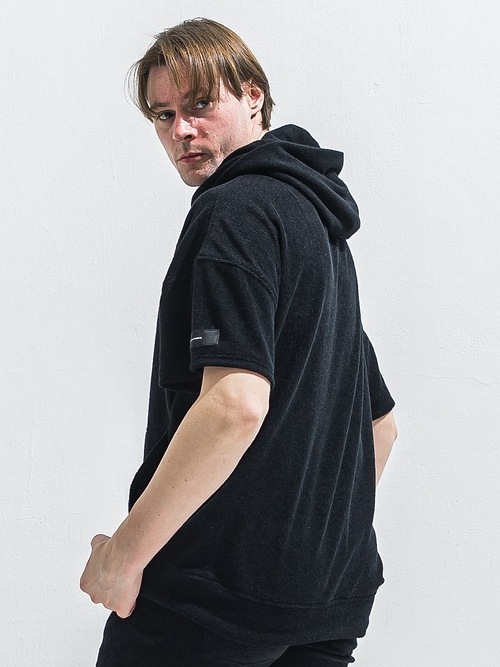 (ͽ���ʡ�5��6������ͽ��/40TH RESOUND CLOTHING���ꥵ����ɥ���������/PILE HALF HOODIE/BLACK