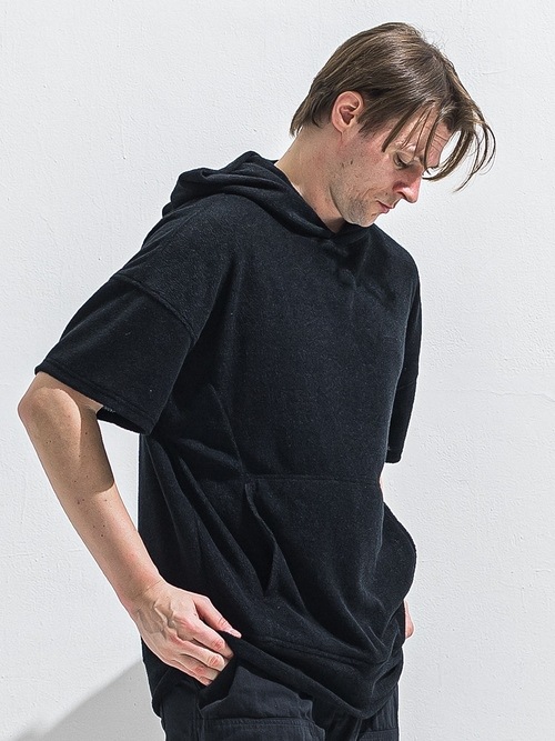 (ͽ���ʡ�5��6������ͽ��/40TH RESOUND CLOTHING���ꥵ����ɥ���������/PILE HALF HOODIE/BLACK