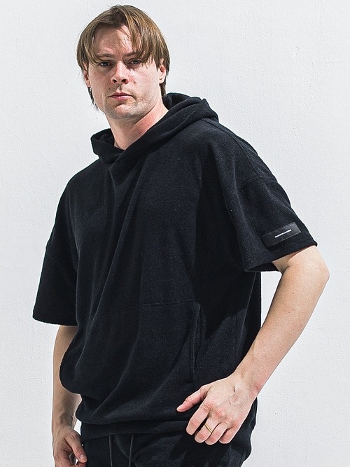 (ͽ���ʡ�5��6������ͽ��/40TH RESOUND CLOTHING���ꥵ����ɥ���������/PILE HALF HOODIE/BLACK