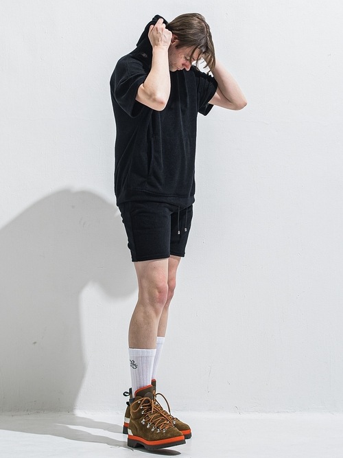 (ͽ���ʡ�5��6������ͽ��/40TH RESOUND CLOTHING���ꥵ����ɥ���������/PILE HALF HOODIE/BLACK