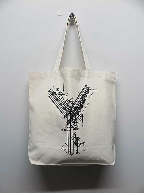 Ground Y�����饦��ɥ磻/Cotton canvas <Y> LOGO TOTE BAG/OFF WHITE.