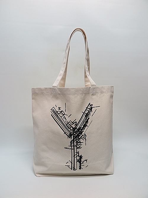 Ground Y�����饦��ɥ磻/Cotton canvas <Y> LOGO TOTE BAG/OFF WHITE.