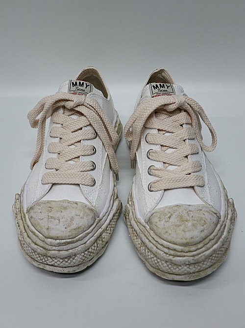 Maison MIHARA YASUHIRO/- PETERSON 23 - vintage color dyed original sole canvas low-top sneakers/ WHITE.