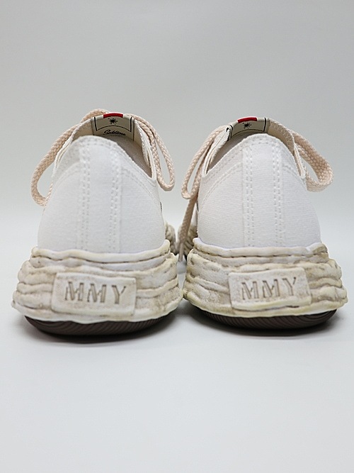 Maison MIHARA YASUHIRO/- PETERSON 23 - vintage color dyed original sole canvas low-top sneakers/ WHITE.