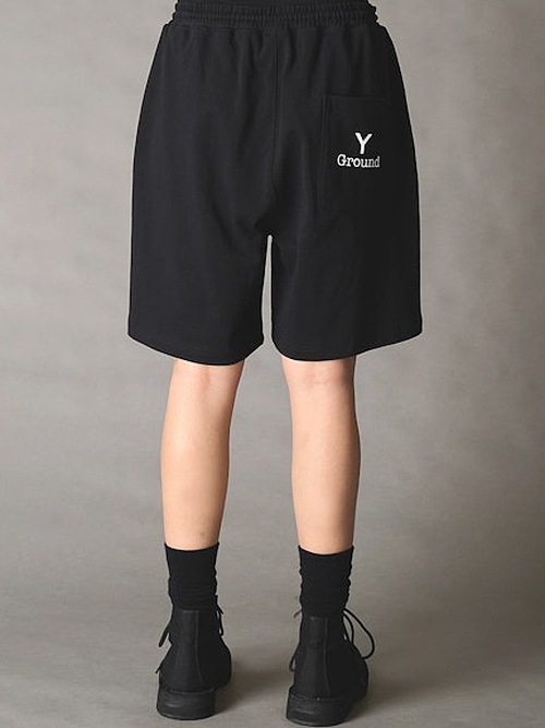 Ground Y�����饦��ɥ磻/NEWERA HWC SHORT PANTS GY BOX LOGO BLK/BLACK