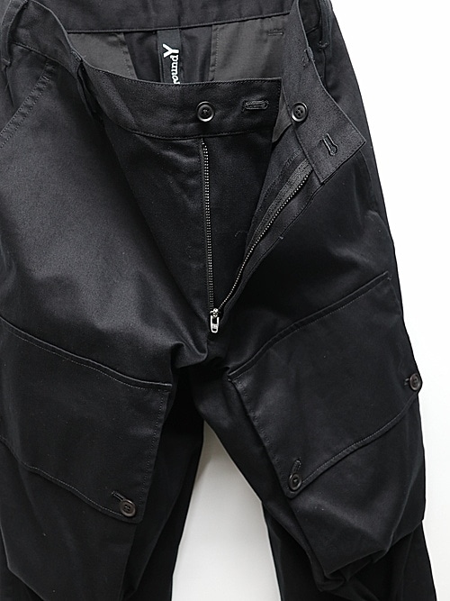 Ground Y�����饦��ɥ磻/20 KATSURAGI ZIPPER JODHPURS CARGO PANTS/BLACK
