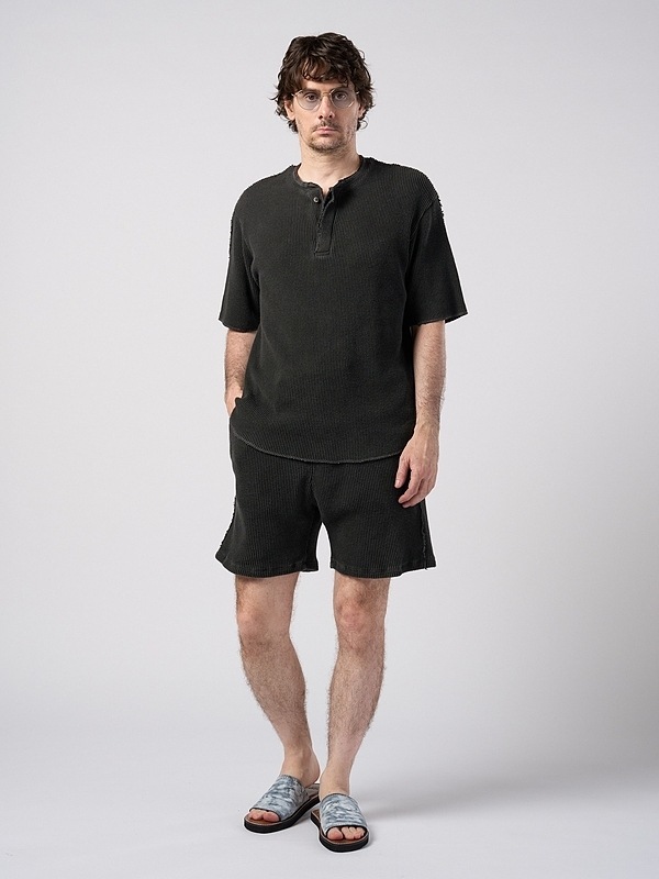 (ͽ���ʡ�3��4������ͽ��/wjk�����֥른��������/hard dry waffle fly-front henley S/S/dust charcoal