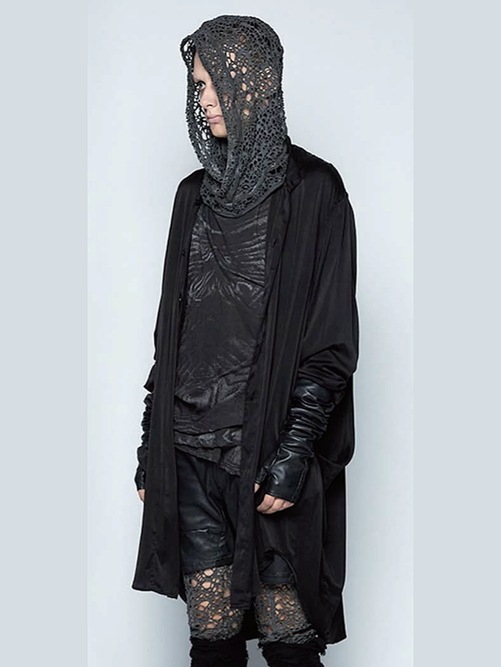 JULIUSꥦ/PRINTED COTTON JERSEY CUT & SEWN12/BLACK
