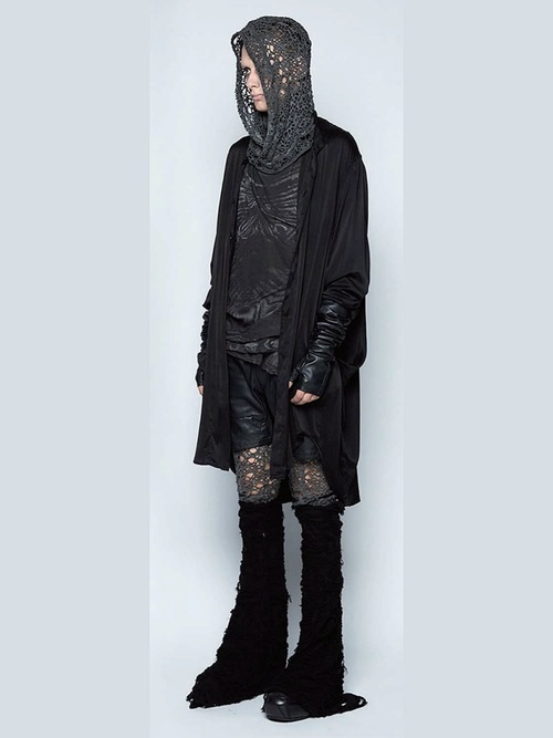 JULIUSꥦ/PRINTED COTTON JERSEY CUT & SEWN12/BLACK