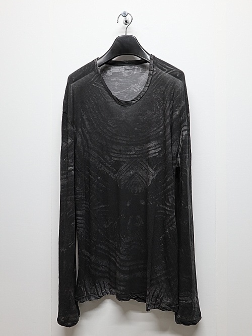 JULIUSꥦ/PRINTED COTTON JERSEY CUT & SEWN12/BLACK