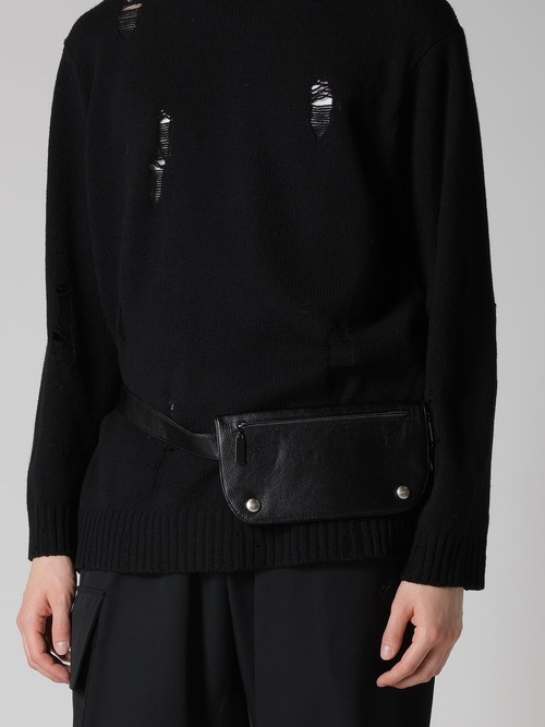 Yohji Yamamoto���襦����ޥ��/���եȥ����󥯥쥶�� ���ޡ��ȥ������ȥݡ���/BLACK.