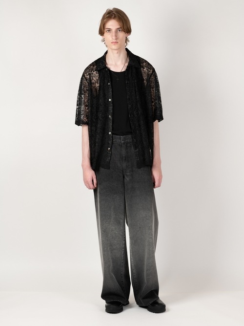 LAD MUSICIAN����å� �ߥ塼�������/TULLE EMBROIDERY LACE SS SH/BLACK