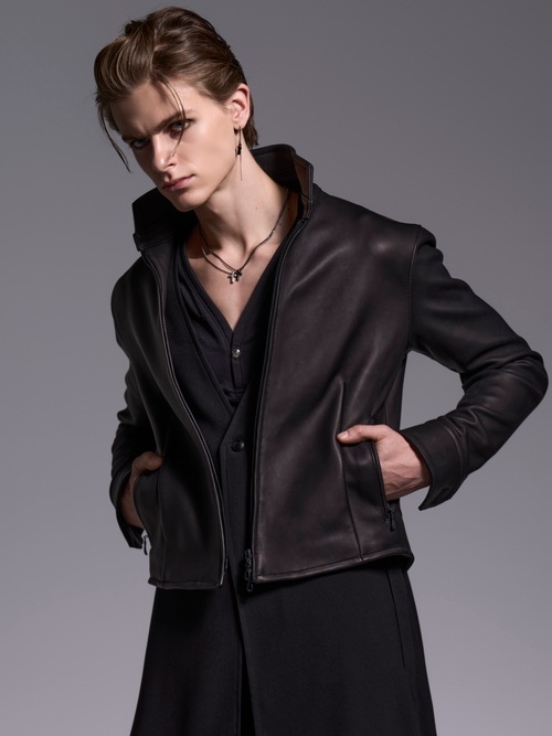 (ͽ���ʡ�7��8������ͽ��/kiryuyrik������奦����奦/Sheep Hide Stand Collar Short Blouson/Black