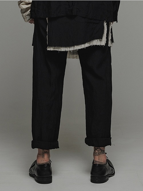 �㴰���nude:masahiko maruyama ���̡���:�ޥ��ҥ��ޥ���/Linen Cloth/Stripe PANTS w/BELT/Black
