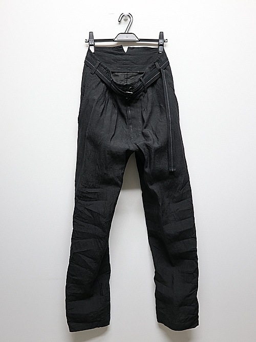 �㴰���nude:masahiko maruyama ���̡���:�ޥ��ҥ��ޥ���/Linen Cloth/Stripe PANTS w/BELT/Black