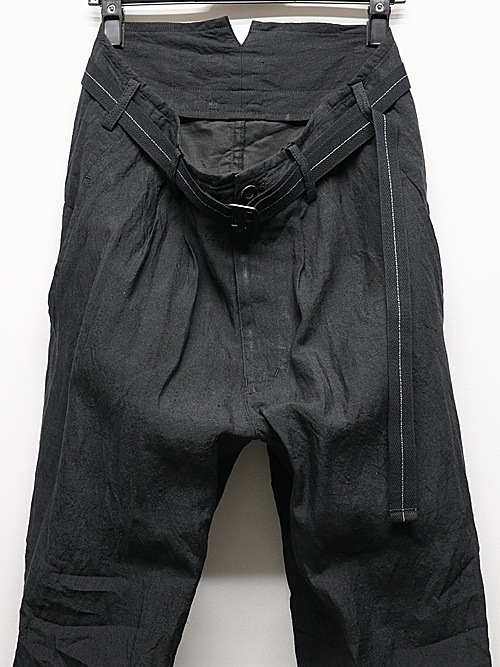 �㴰���nude:masahiko maruyama ���̡���:�ޥ��ҥ��ޥ���/Linen Cloth/Stripe PANTS w/BELT/Black