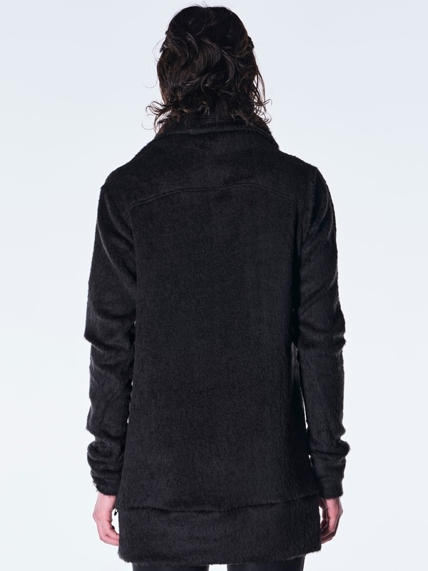 (ͽ���ʡ�11������12������ͽ��/kiryuyrik������奦����奦/Long Shaggy Jersey Loose High Nack Pull Over/Black