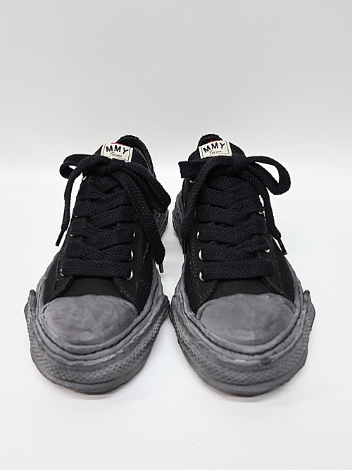 Maison MIHARA YASUHIRO/- PETERSON 23 - vintage color dyed original sole canvas low-top sneakers/BLK/BLK.