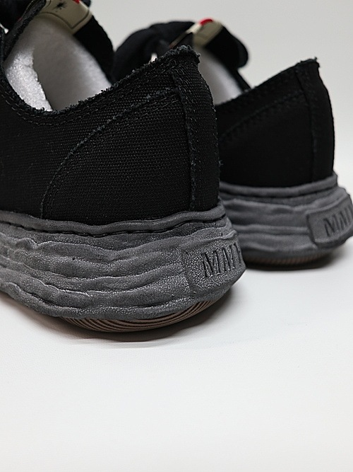 Maison MIHARA YASUHIRO/- PETERSON 23 - vintage color dyed original sole canvas low-top sneakers/BLK/BLK.