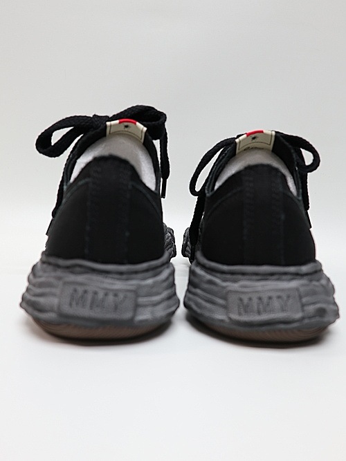 Maison MIHARA YASUHIRO/- PETERSON 23 - vintage color dyed original sole canvas low-top sneakers/BLK/BLK.