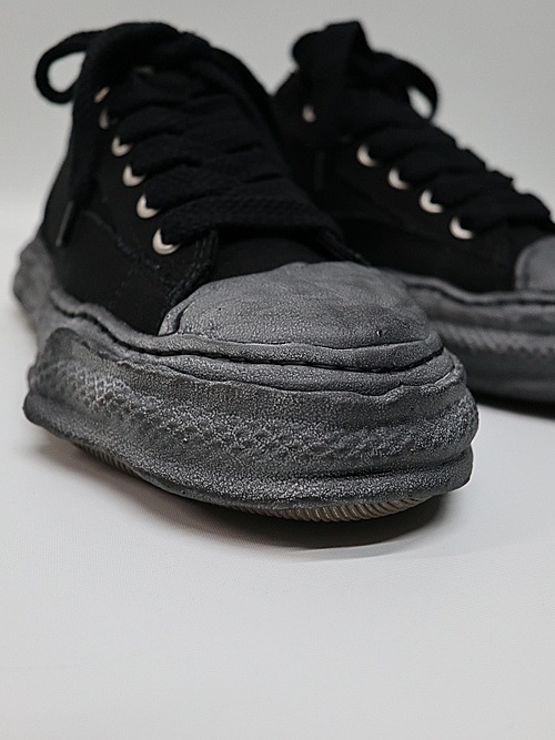 Maison MIHARA YASUHIRO/- PETERSON 23 - vintage color dyed original sole canvas low-top sneakers/BLK/BLK.