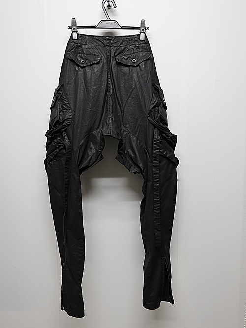 JULIUS����ꥦ��/COATED CLOTH TROUSERS17/BLACK