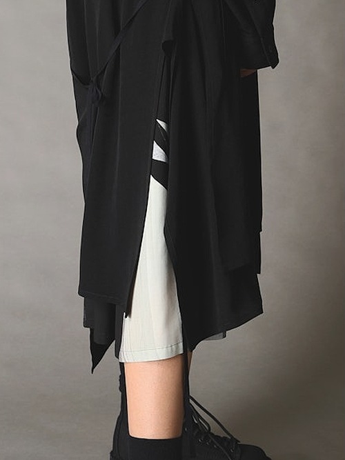 Ground Y�����饦��ɥ磻/TA/PE CREPE DE CHINE POCKET BAGS BIG SHIRT TYPE2/BLACK