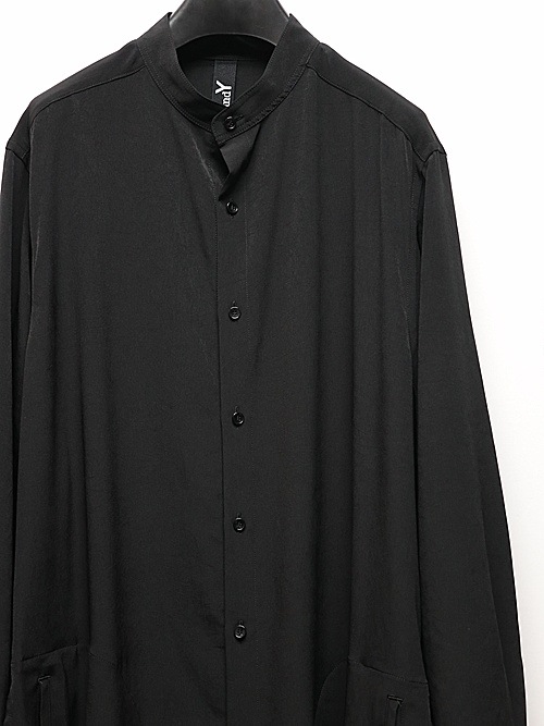 Ground Y�����饦��ɥ磻/TA/PE CREPE DE CHINE POCKET BAGS BIG SHIRT TYPE2/BLACK