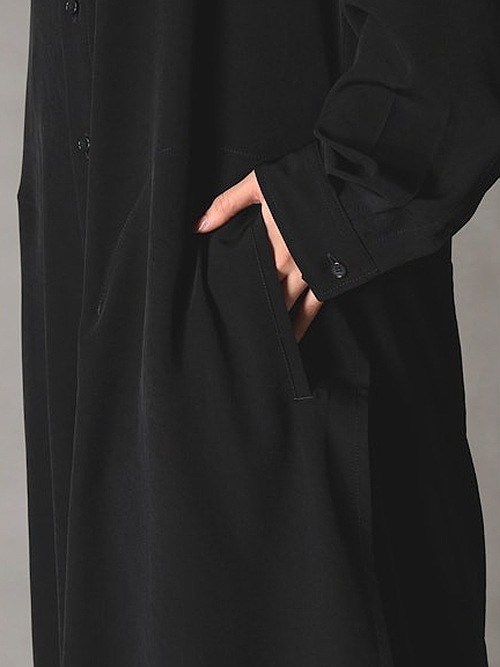 Ground Y�����饦��ɥ磻/TA/PE CREPE DE CHINE POCKET BAGS BIG SHIRT TYPE2/BLACK