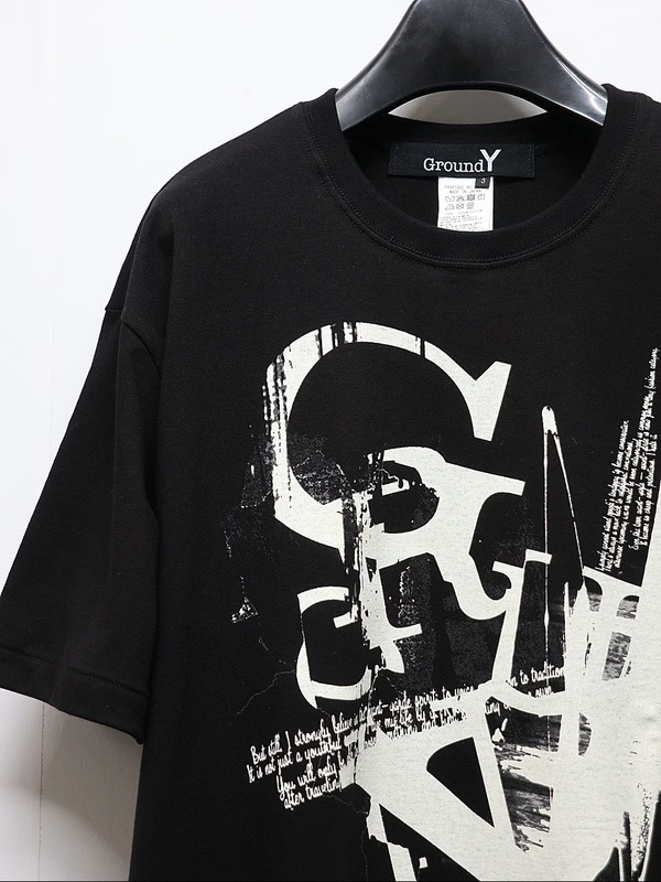 Ground Y�����饦��ɥ磻/20/- JERSEY LOGO T-SHIRT/BLACK