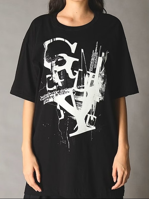 Ground Y�����饦��ɥ磻/20/- JERSEY LOGO T-SHIRT/BLACK