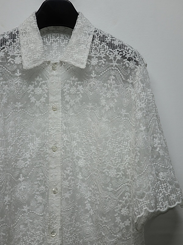 LAD MUSICIAN����å� �ߥ塼�������/TULLE EMBROIDERY LACE SS SH/WHITE