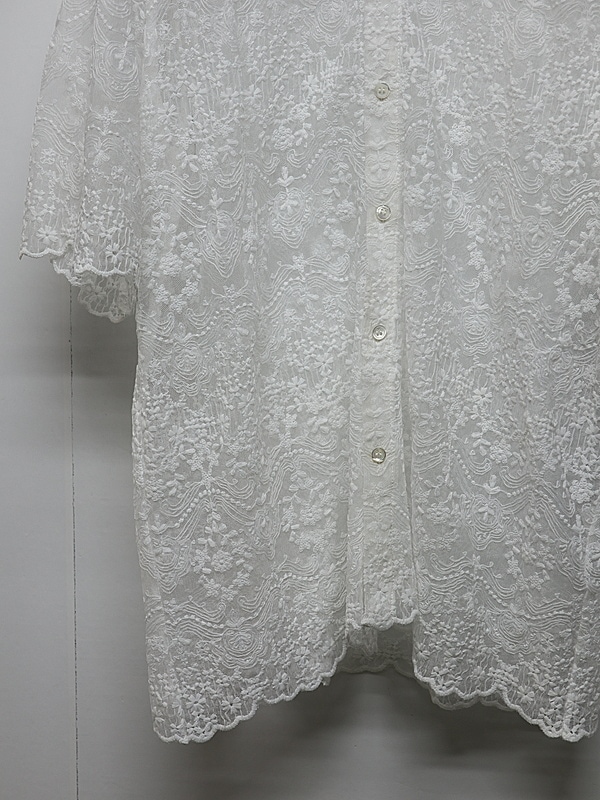 LAD MUSICIAN����å� �ߥ塼�������/TULLE EMBROIDERY LACE SS SH/WHITE