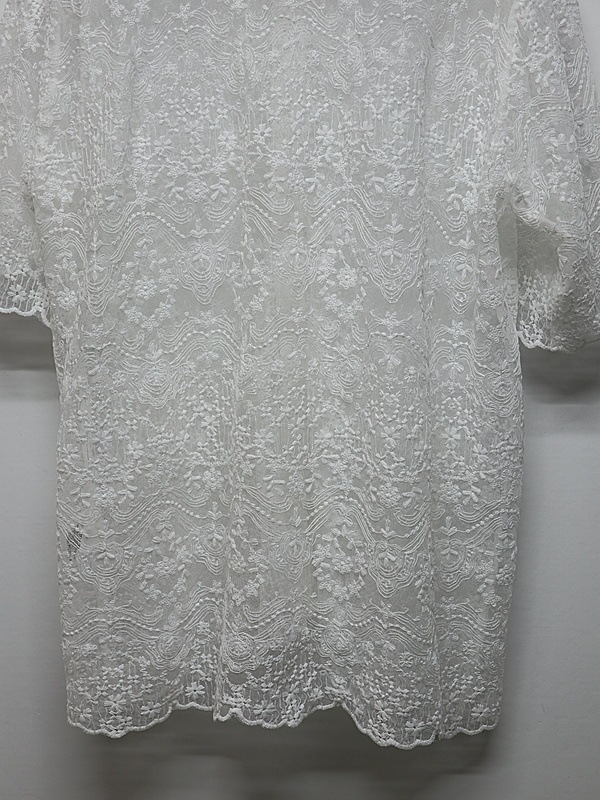 LAD MUSICIAN����å� �ߥ塼�������/TULLE EMBROIDERY LACE SS SH/WHITE