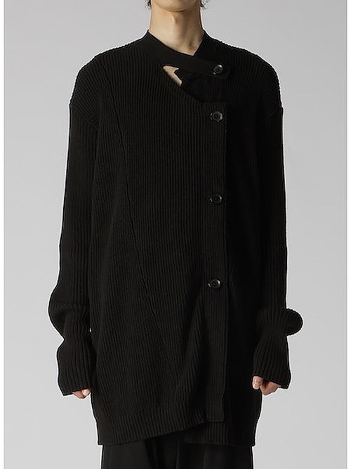 Ground Y�����饦��ɥ磻/COTTON KNIT DOUBLE FRONT CARDIGAN/BLK.
