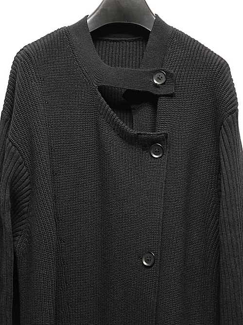 Ground Y�����饦��ɥ磻/COTTON KNIT DOUBLE FRONT CARDIGAN/BLK.
