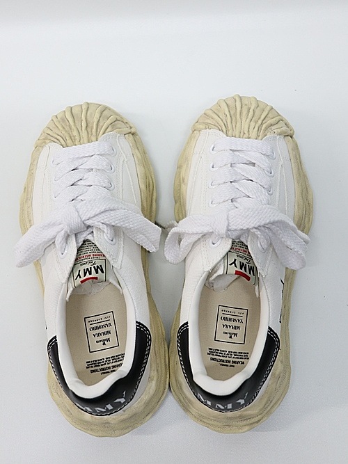Maison MIHARA YASUHIRO/rs - BLAKEY -vintage color dyed original sole canvas Low-Top sneakers/ WHITE.