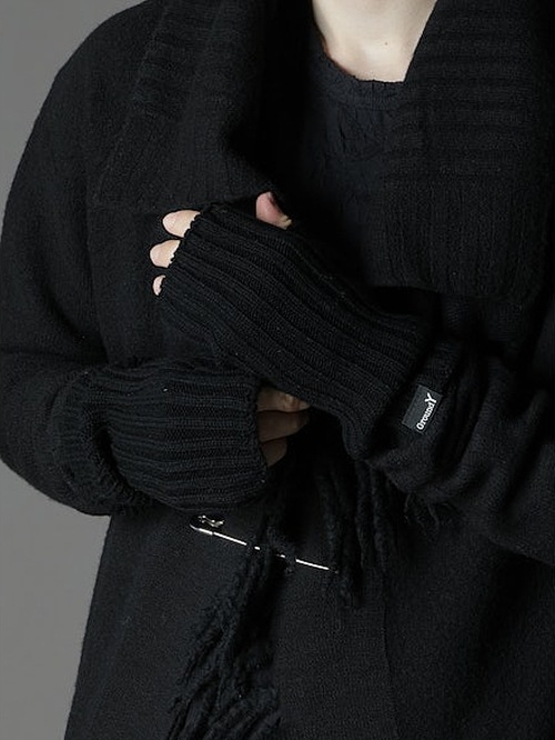 SALE30%OFF/Ground Y�����饦��ɥ磻/WASHABLE WOOL FINGERED ARM WARMER/BLACK.