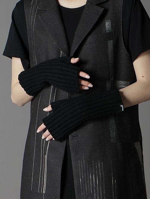 SALE30%OFF/Ground Y�����饦��ɥ磻/WASHABLE WOOL FINGERED ARM WARMER/BLACK.