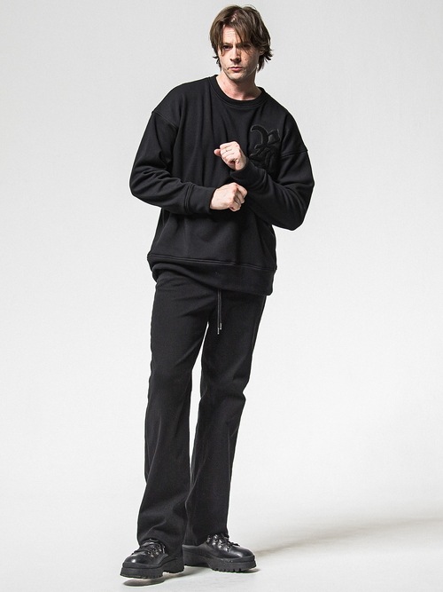 RESOUND CLOTHING���ꥵ����ɥ���������/regular taperd KING DENIM JERSEY/BLACK