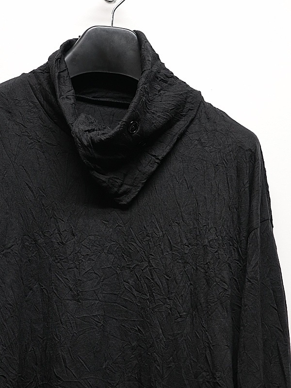 Ground Y�����饦��ɥ磻/CATCH WASHER WRINKLE JERSEY TURTLENECK LONG SLEEVED T-SHIRT/BLACK