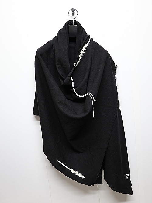 Ground Y饦ɥ磻/TETANY WOOL HAND STITCH SCARF/BLACK
