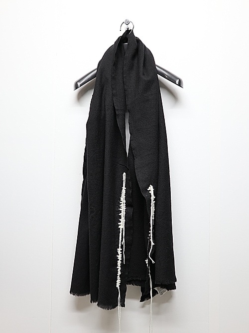 Ground Y饦ɥ磻/TETANY WOOL HAND STITCH SCARF/BLACK