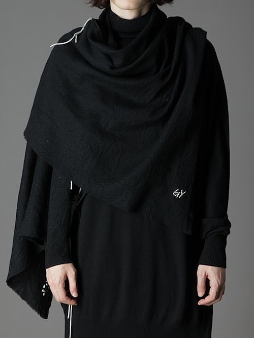 Ground Y饦ɥ磻/TETANY WOOL HAND STITCH SCARF/BLACK