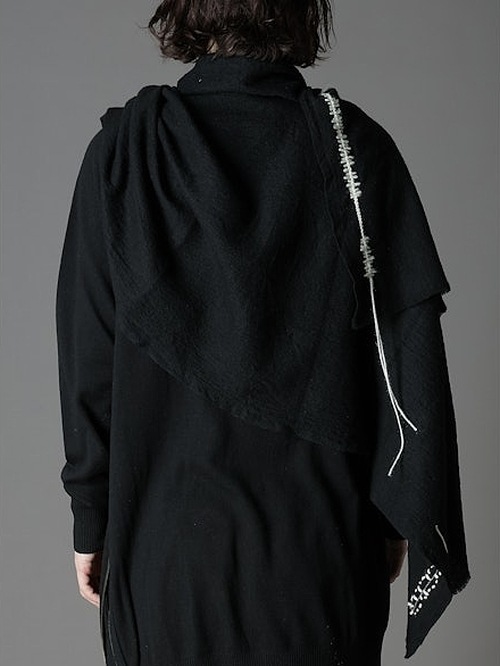 Ground Y饦ɥ磻/TETANY WOOL HAND STITCH SCARF/BLACK