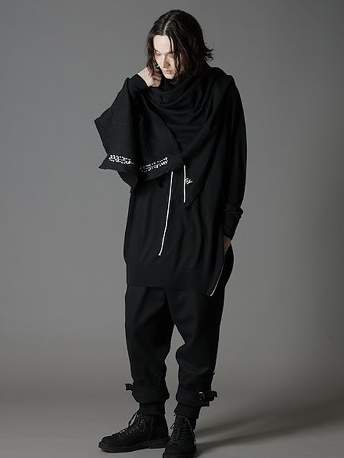 Ground Y饦ɥ磻/TETANY WOOL HAND STITCH SCARF/BLACK