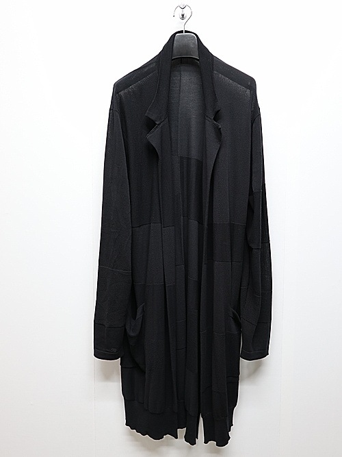 nude:masahiko maruyama ̡:ޥҥޥ/14GG-2PLY Cotton Hard-Twisted KNIT CARDIGAN/Black.